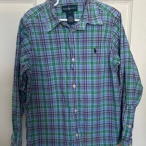 Ralph Lauren Kids Plaid Button Down - Blue, Green, Purple